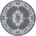 thumbnail image 3 of Hampton Traditional 8' Round Gray and Cream Polypropylene Indoor Area Rug, 3 of 7