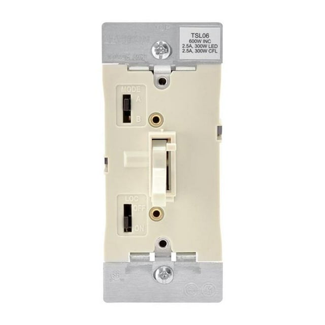 Leviton 3775384 2.5 amp 600W-120VAC Incandescent Toggle Dimmer Switch Light Almond