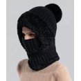 thumbnail image 4 of Vinsonshop 3 in 1 Beanie Hat Ski Masks Thermal Knit Ski Mask Face Mask for Cold Weather Knit Hood Beanie with Face Cover Hood Scarf Black M, 4 of 4