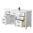 thumbnail image 2 of Beckett 60" White Single Vanity & Giotto Quartz Top (1-Hole) & Black Trim, 2 of 5