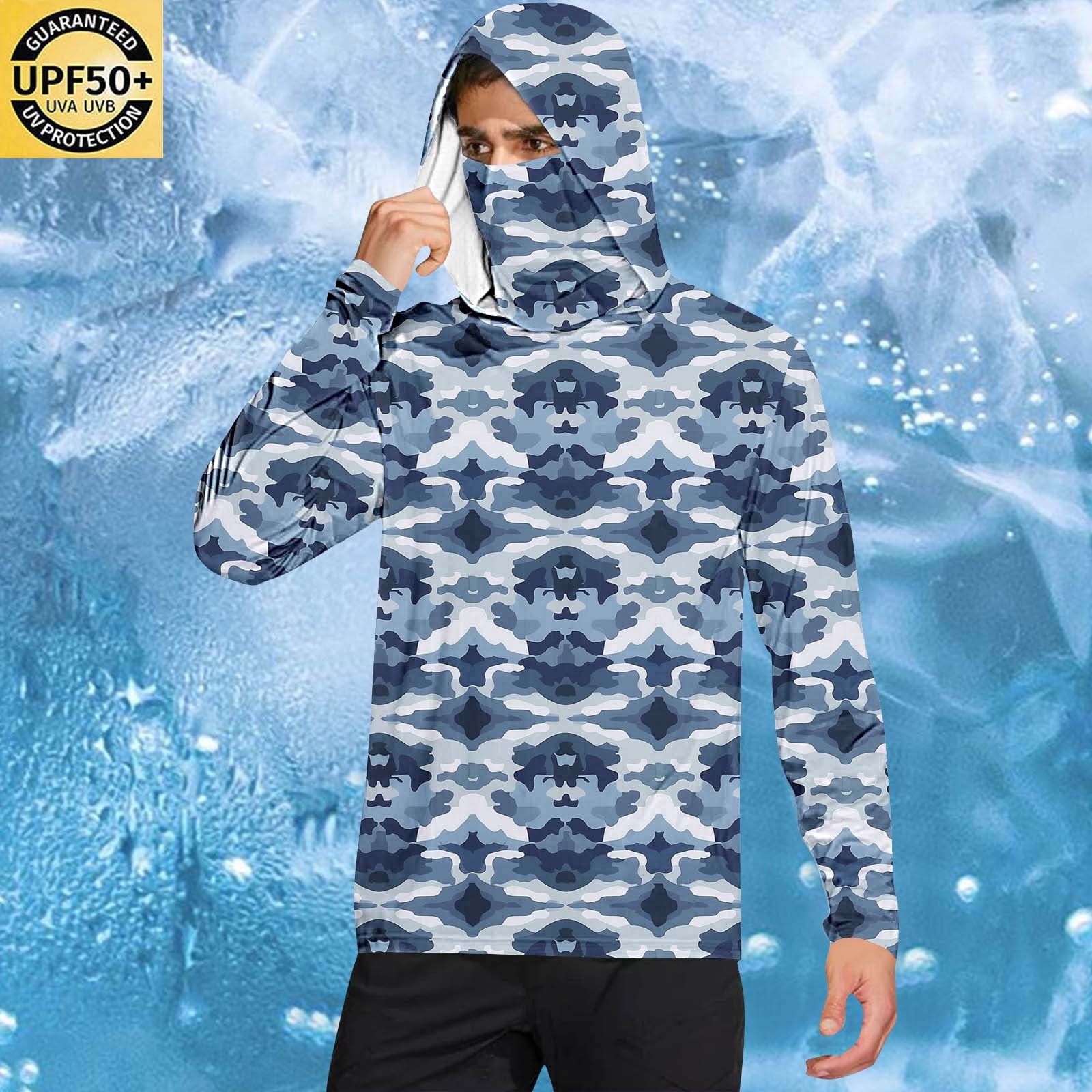Sweat de Pêche à Capuche Lycra Manches Longues Respirant UV50