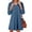 Sky Blue, variant on Women's Denim Casual Dress, V-Neck Lapel Long Sleeve Midi Dress with Chest Pocket for Daily Wear