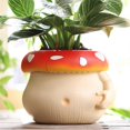 thumbnail image 2 of Cute Belly Mushroom Planter, Colorful Unique Succulent Pots with Drainage, Rainbow Small Body Flower Pots for Plants A, 2 of 5