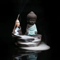 thumbnail image 2 of Quemador Estatua Pequeño Tathagata Meditación Buddha de Cerámica Decoración Dormitorio de Yoga Verde, 2 of 5