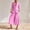 Pink, variant on Women's 2-Piece Cotton Linen Blazer and Culottes Set, Long Sleeve Button Down V-Neck Suit Jacket with Pockets, Elastic Waist Wide Leg Cropped Pants