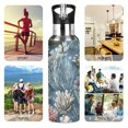 thumbnail image 7 of Yayeee 20oz Insulated Water Bottle Double Wall Stainless Steel with Flip Straw Lid, Sea Plants Pattern, 7 of 7