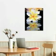 thumbnail image 2 of Nawypu  Plumeria Flower Wall Art Yellow Flower Black and White Picture Canvas Print Wall Painting Modern Artwork Wall Décor for Bedroom Living Room Bathroom Office, 2 of 4