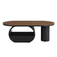 thumbnail image 5 of NEW Luxury Industrial Oval Coffee Table, 47.24'' Coffee Table with Storage Drawer, Black Metal Center Table for Living Room, 5 of 10