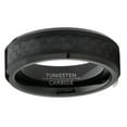 thumbnail image 3 of Metal Masters Womens Unisex Black Tungsten Carbide Wedding Engagement Ring Black Carbon Fiber Inlay 6mm 5, 3 of 6
