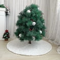 thumbnail image 3 of Christmas Tree Skirt for Xmas Tree Holiday Party Decorations White Plush Silver Sequin Snowflake, 3 of 5