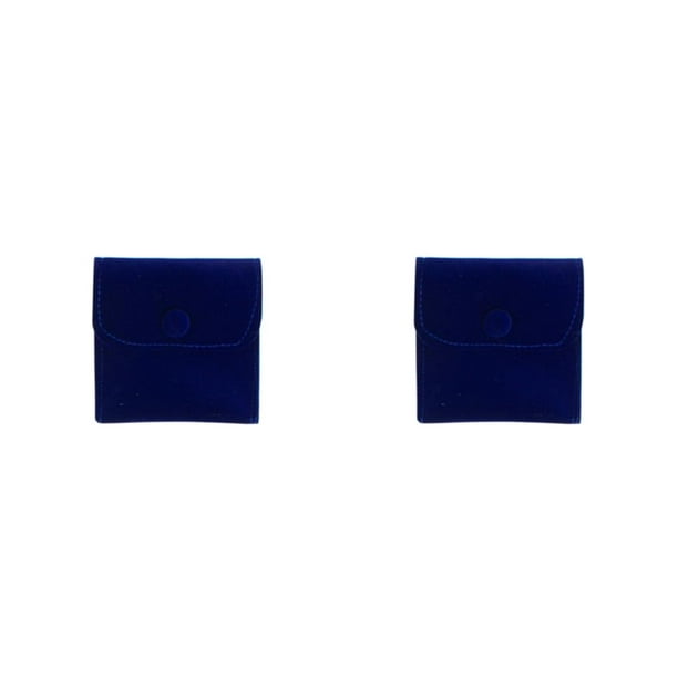 Bearachild Bolsa de joyería Bolsa de almacenamiento Bolsa de embalaje Accesorios de fiesta multipropósito Mano de obra práctica Azul oscuro Azul oscuro 10*10 CM 2piezas