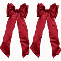 Christmas Decorations Indoor, Burgundy Jumbo Satin Christmas Tree Topper Bow, 22"x56", 4.6 Ft Giant Bows for Christmas Tree Window Wall Mantle, Indoor Home Room Party Valentines Xmas Decoration(2pcs)