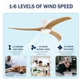thumbnail image 5 of 52-Inch Ceiling Fan with Light and Remote Control, Noiseless Reversible Motor, 6 Speeds, 3 Color Temperatures, Indoor/Outdoor Use for Bedroom, Living Room, Patio, Office (Matte White), 5 of 11