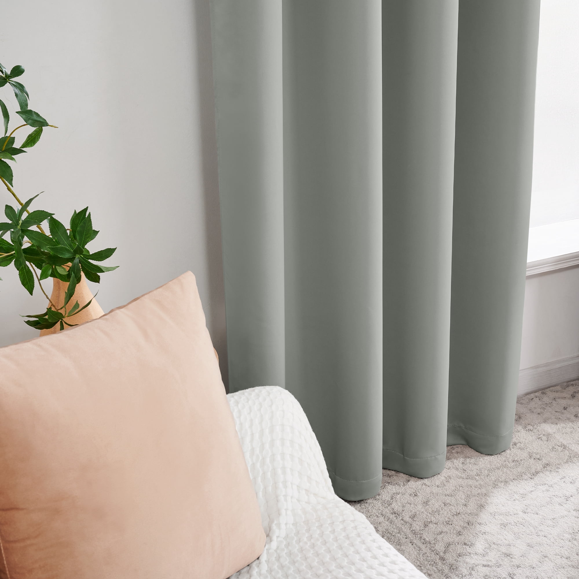ZOPZO Thermal Insulated 100% Blackout Window Curtains, Light Gray, 52W x 84L Inch, Noise Reducing for Bedroom and Living Room, 2 Panels