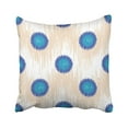 thumbnail image 1 of RYLABLUE Cercles Ikat Polka Dot Pattern Faux Graphique Indigo Taie d'Oreiller Coussin Housse 16x16 Pouces, 1 of 1
