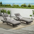 thumbnail image 3 of UHOMEPRO Outdoor Chaise Lounge Set of 2, All-Weather Wicker Long Reclining Chair, Patio Lounger Recliner for Poolside, Patio, Backyard, Max Weight 600 lbs | Waterproof | Easy to Assemble, Light Gray, 3 of 5