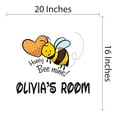 thumbnail image 4 of Personalized Name Animal Wall Decal Honey Bee with Heart Custom Name Bedroom Wall Decal for boys and girls Bee Honey Bee Mine Themed Kids Room Décor - Size: 20 In x 16 In, 4 of 5
