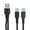 1M Negro, variant on Short Multi Typec Charging Cable 2 in 1 Multiple USB Cord