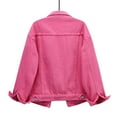 thumbnail image 5 of YDFCWXW Womens Denim Jackets Distressed Ripped Long Sleeve Jean Jacket Coats for Fall and Winter Hot Pink, 4XL, 5 of 8