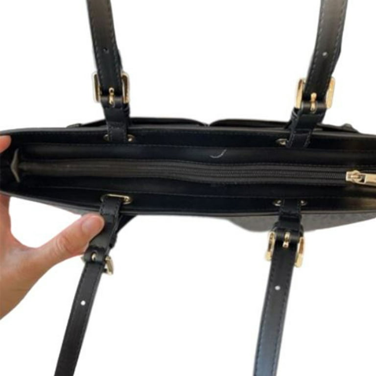 Michael Kors Womens Jet Set Travel Medium Double Pocket Tote Non-Leather  Vegan (Black) 35F3GTVT3B-001