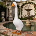 thumbnail image 5 of Meggemo Goose Metal Garden Statue 12 Inch Front Porch Decor White Farmhouse Outdoor Ornament For Lawn Patio Yard Art, 5 of 8