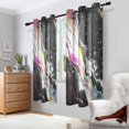 thumbnail image 2 of Yayeee Window Curtains Light Filtering 63"x42" Grommet Panel Pair Home Living Room Decor, Colorful White, 2 of 7