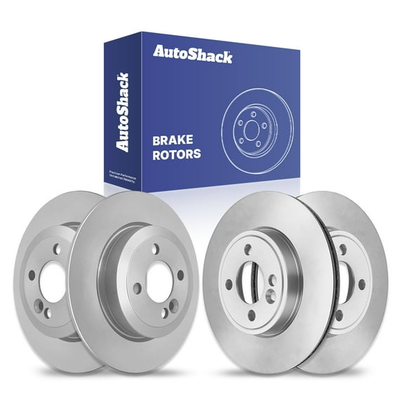 AutoShack Front Vented & Rear Solid Brake Rotors 4-PC Set Replacement for 2007-2015 Mini Cooper