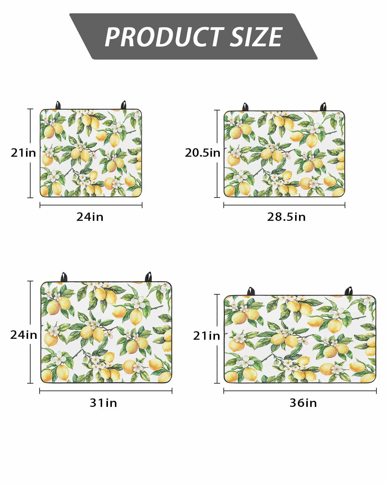 Stove Top Covers for Electric Stove, Yellow Lemon Glass Stovetop Cover Protector, Spring Summer Flower Green Leaf Plant Induction Cooktop Protector Oven Mat for Kitchen Countertop 24"x21"