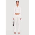 thumbnail image 2 of Women's Mid Rise Ribbed Knit Flare Leg Pants, 2 of 4