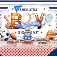 thumbnail image 2 of Sports Baby Shower Backdrop Photography Boys Baseball Football Basketball Kids Oh Baby Background A New Little All Star is On The Way Party Decorations Banner Photo Booth Props Supplies, 2 of 5