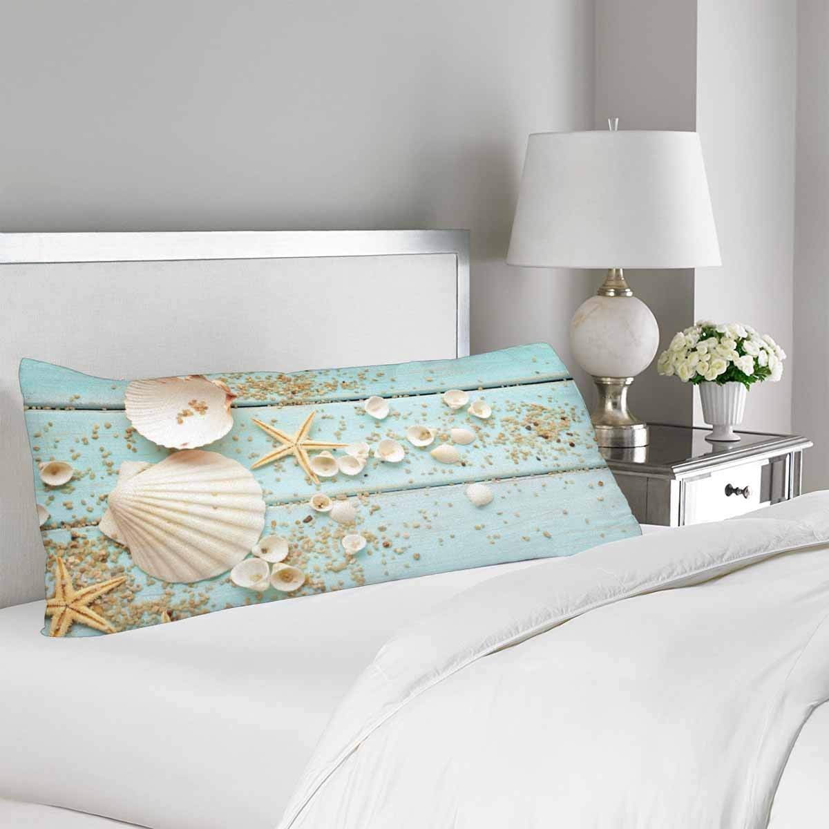 GCKG Nautical Starfish Seashell Body Pillow Covers Pillowcase 20x60