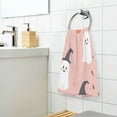thumbnail image 3 of Yayeee 2 Pack Hand Towels for Bathroom 100% Cotton 16" x 28" Soft Absorbent Kitchen Towel, Pink Cartoon Halloween, 3 of 7