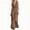 Brown, variant on Cocktail Dresses for Women Solid Color Sleeveless V-Neck Ruffle Trim Maxi Dress Ruched Waist High Slit Elegant Formal Evening Dress for Party (Navy,S)