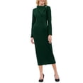 thumbnail image 2 of INSPIRE CHIC Vestido Lápiz Elegante para Mujeres con Solapa, Cuello en V, Manga Larga, Tendencia 2025, Vestidos de Trabajo hasta la Rodilla 2XL Verde Oscuro, 2 of 5