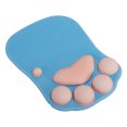 thumbnail image 1 of Alfombrilla de ratón con garra de gato adorable en 7 colores, alfombrilla de ratón ultrasuave de silicona con soporte para reposamuñecas, Juegos de teclado y mouse para computadora Azul claro, 1 of 2