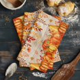 thumbnail image 6 of Autumn Pumpkin Kitchen Towels Set of 4, Water Absorbent Dish Towel, Thanksgiving Orange Red Vintage Wooden Decorative Hand Towels - Quick Drying Cloth for Cooking Baking, 18x28 Inch, 6 of 8
