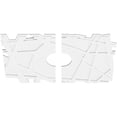 thumbnail image 2 of 38"W x 25 3/8"H x 7"ID x 13 1/2"C x 1"P Novo Architectural Grade PVC Contemporary Ceiling Medallion, Two Piece, 2 of 11