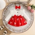 thumbnail image 2 of Karoyedx Toddler Girl Rompers Newborn Baby Girl Ruffle Long Sleeve Romper Dress Newborn Baby Girl Fall Outfits + Headband Red Size,12-18 Months, 2 of 9