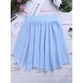 thumbnail image 3 of iiniim Kids Girls Basic Chiffon Pleated Pull-on Wrap Skirt Skort Ballet Dancewear Daily Casual Light Blue 3-4, 3 of 7