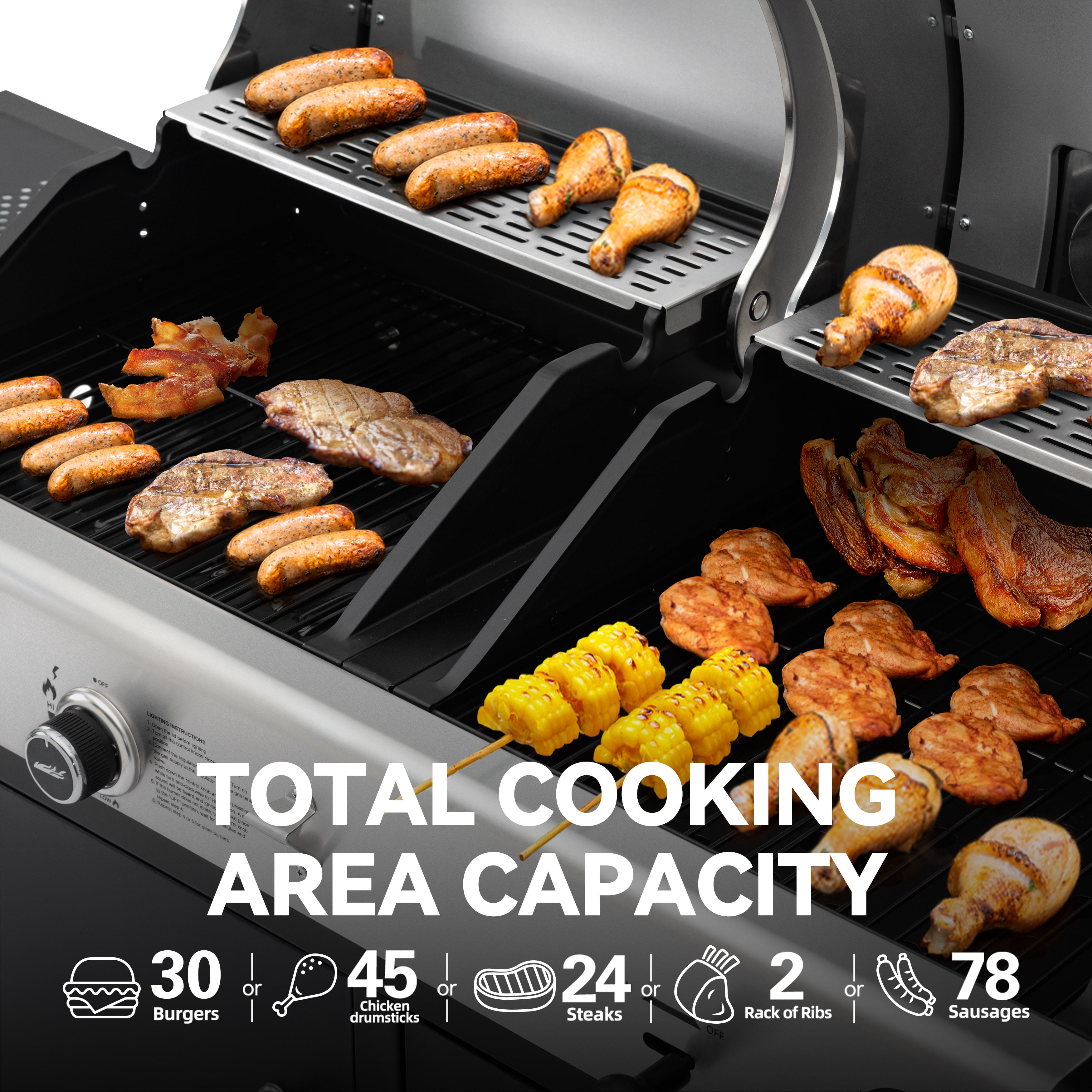 Royal Gourmet ZH3002N 3-Burner 25,500 BTU Gas/Charcoal Combo Grill