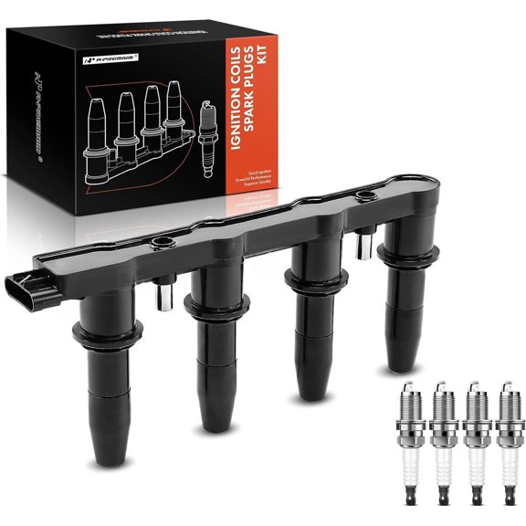 A-Premium 1x Ignition Coil Pack and 4x Iridium Spark Plugs Compatible with Chevrolet Aveo 2009-2011, Aveo5 2009-2011 & Suzuki Suzuki  2009 & Pontiac G3 2009-2010, G3 Wave 2009, 1.6L, Replace# NGK7100