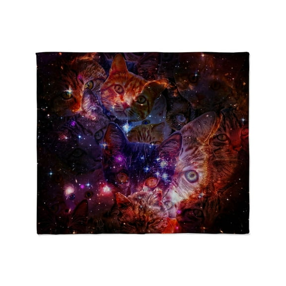 CafePress - The Cat Galaxy Throw Blanket - Soft Fleece Throw Blanket, 50"x60" for All Ages
