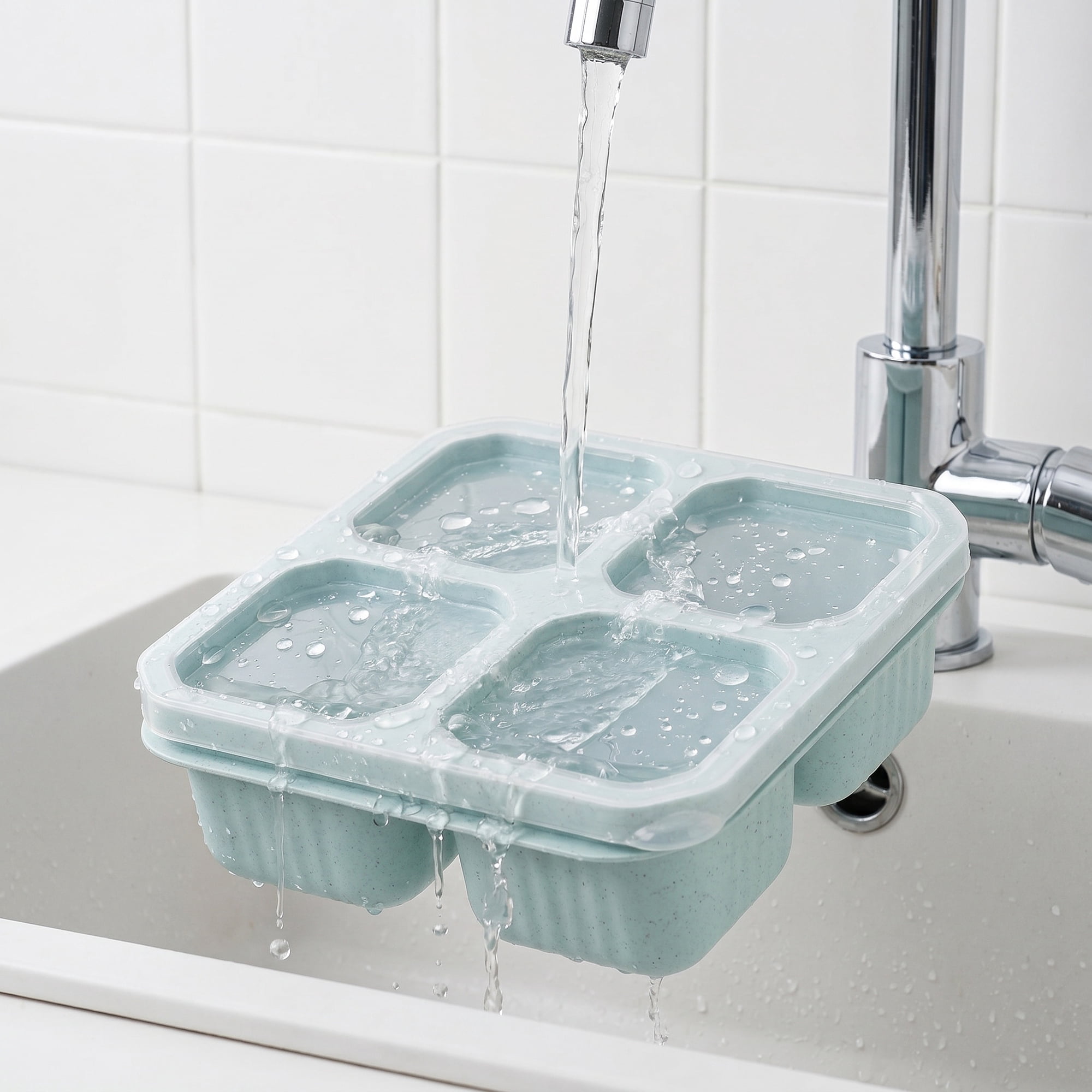 Unique Bargains 4-Compartment Leak-Proof Meal Lunch Bento Box for Work Blue