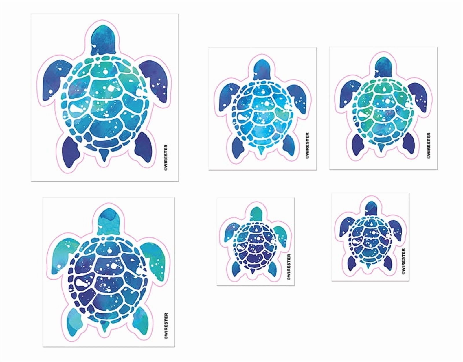 WIRESTER 3 Set Vinyl Decal Sticker For Notebook, Ipad - Sea Turtles, 18 Pieces