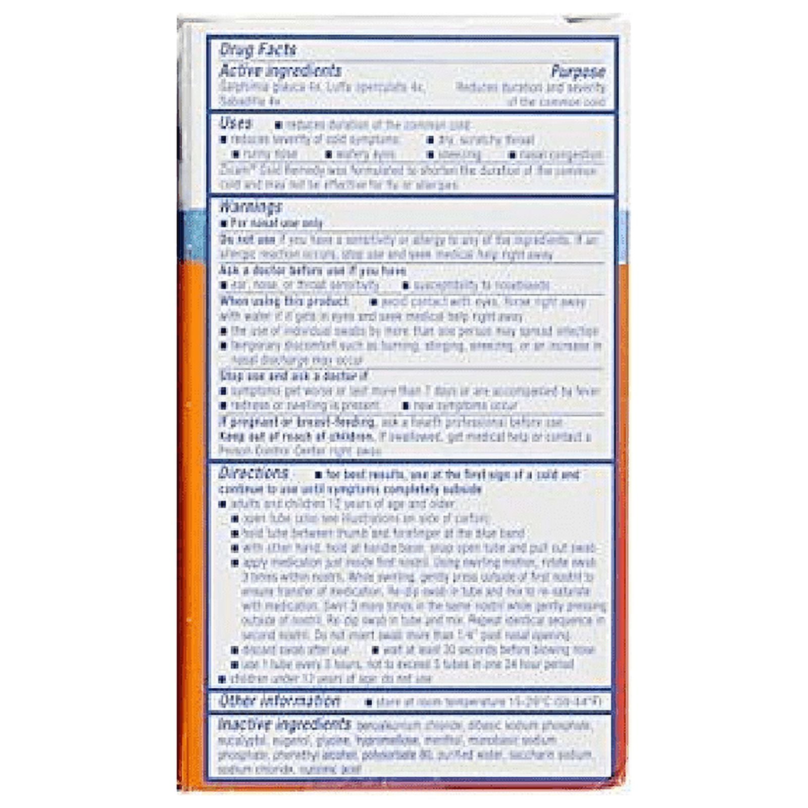 Zicam Cold Remedy Shortens Cold Medicated Nasal Swabs, with Cooling Menthol and Eucalyptus, Zinc-Free, 20 Count - 6 Pack