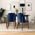 thumbnail image 5 of Belar Mid-Century Velvet Dining Chair in Navy Blue (Set of 2), 5 of 6