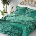 thumbnail image 5 of Ambesonne Tree Fitted & Top Sheet Set with Shams, Stars Bare Branches, Sea Green Dark Teal, 5 of 8