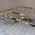 thumbnail image 4 of Sturdy Iron Nordic-Inspired Storage Basket with Handle – Gold Small Size (29X22X14CM) for Versatile Organizing: Cosmetics, Stationery, Books & More – Modern Minimalist Design for Home & Office, 4 of 6
