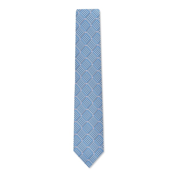PERRY ELLIS Mens Blue Tahan Grid Classic Neck Tie
