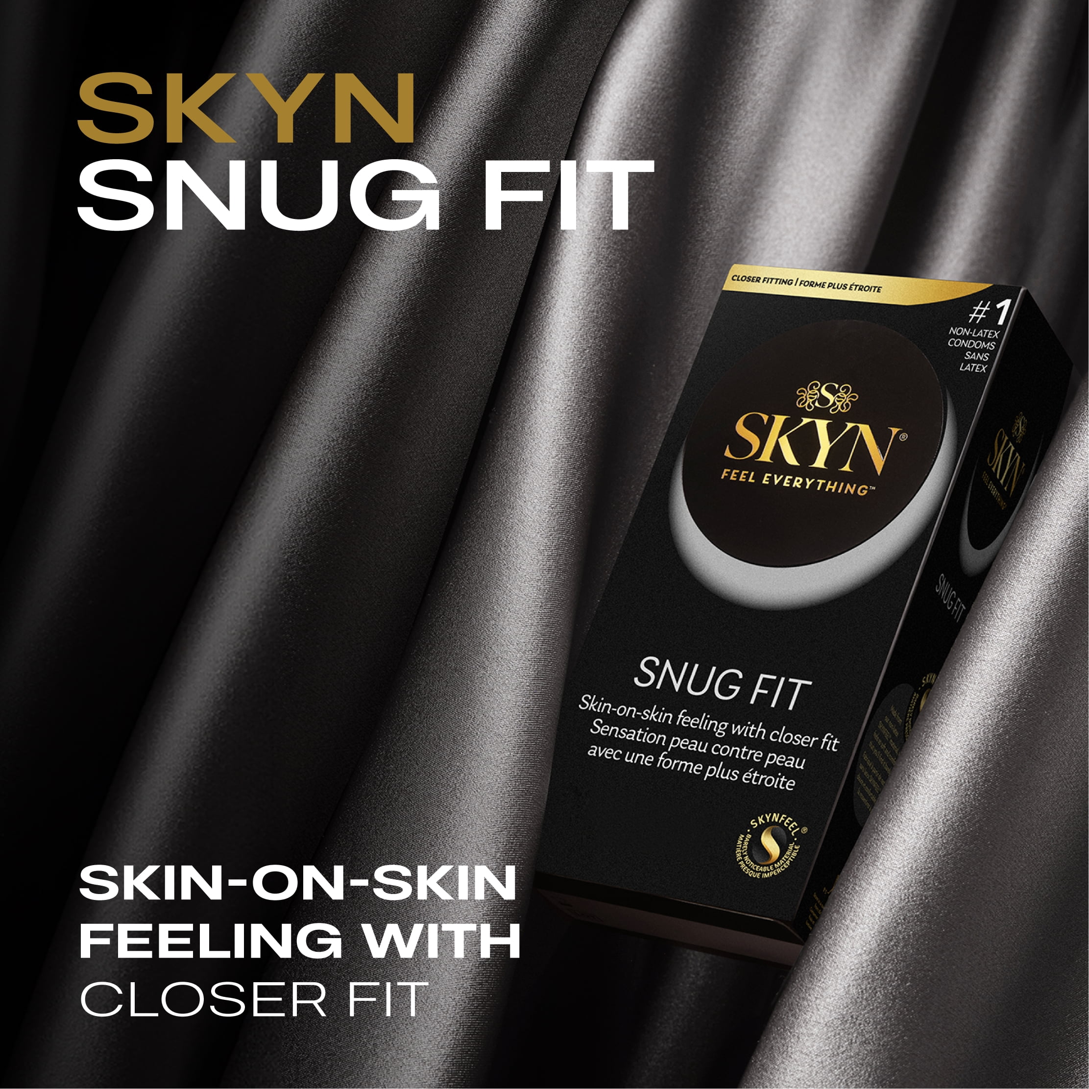 SKYN Snug Fit Lubricated Non-Latex Closer Fit Condoms, 12 Count, 1 Pack